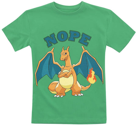 T-shirt Gaming de Pokémon - Enfants - Dracaufeu - Nope - 128 à 164 - pour filles & garçonse - vert - Pokémon