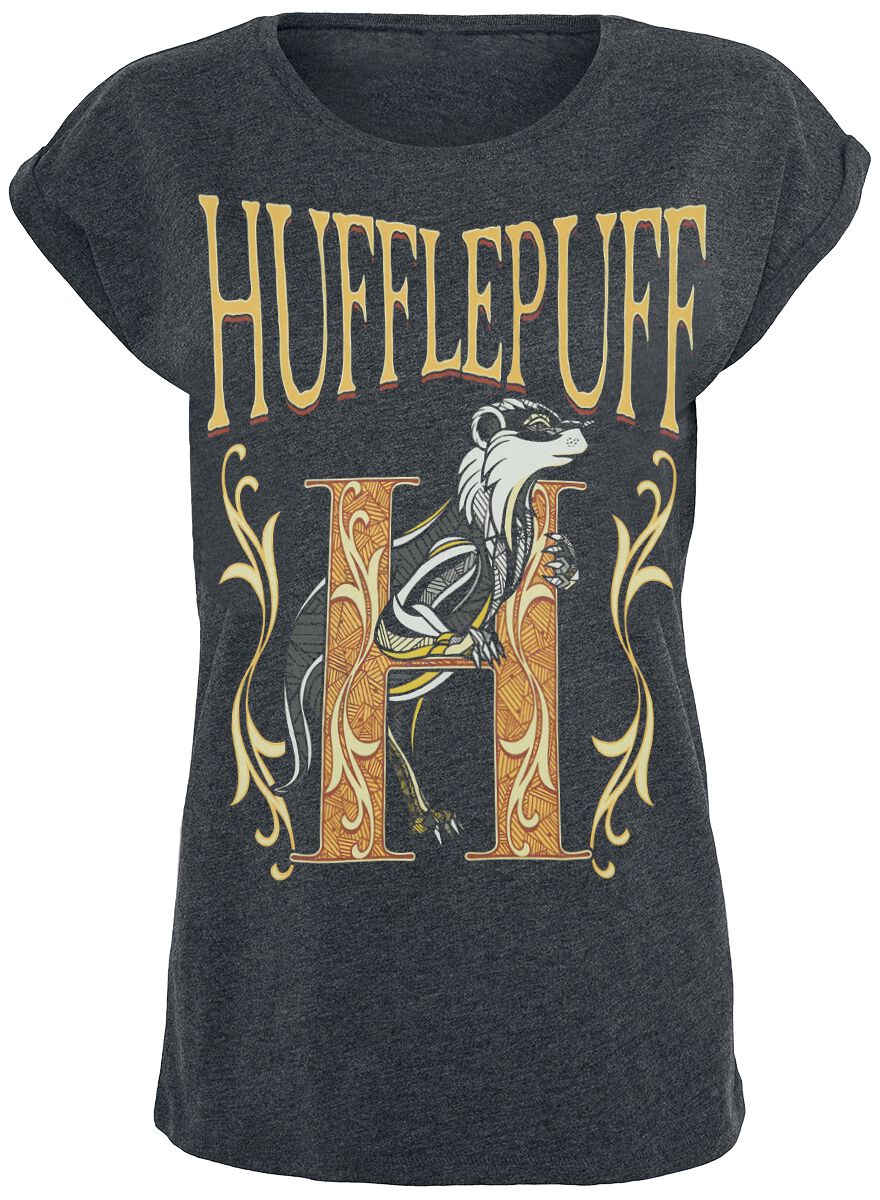 T-Shirt Manches courtes  de Harry Potter - Poufsouffle - S à XXL - pour Femme - anthracite - Harry Potter