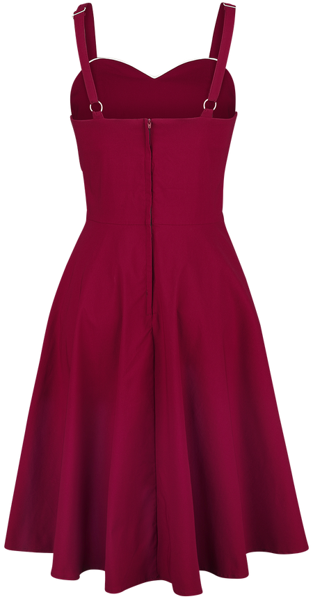 Robe mi-longue Rockabilly de Voodoo Vixen - Robe Rouge Claudia Seaside - XS à 4XL - pour Femme - rouge - Voodoo Vixen - View 2