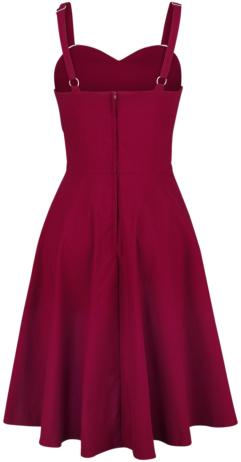 Robe mi-longue Rockabilly de Voodoo Vixen - Robe Rouge Claudia Seaside - XS à 4XL - pour Femme - rouge - Voodoo Vixen - View 2