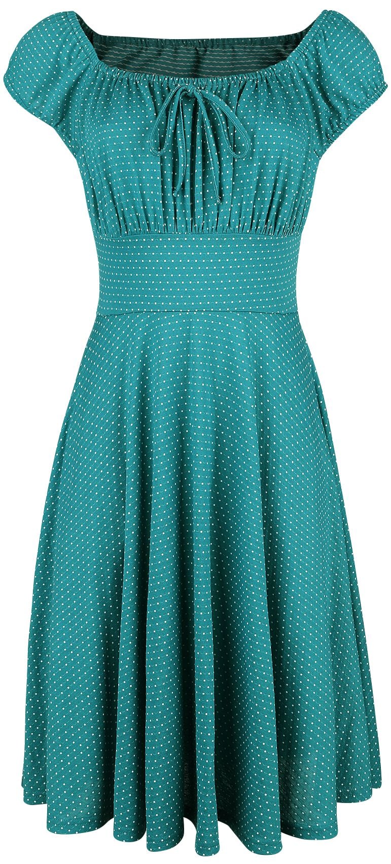 Robe mi-longue Rockabilly de Voodoo Vixen - Robe Plissée Tessy Verte - XS à 4XL - pour Femme - pétrole - Voodoo Vixen