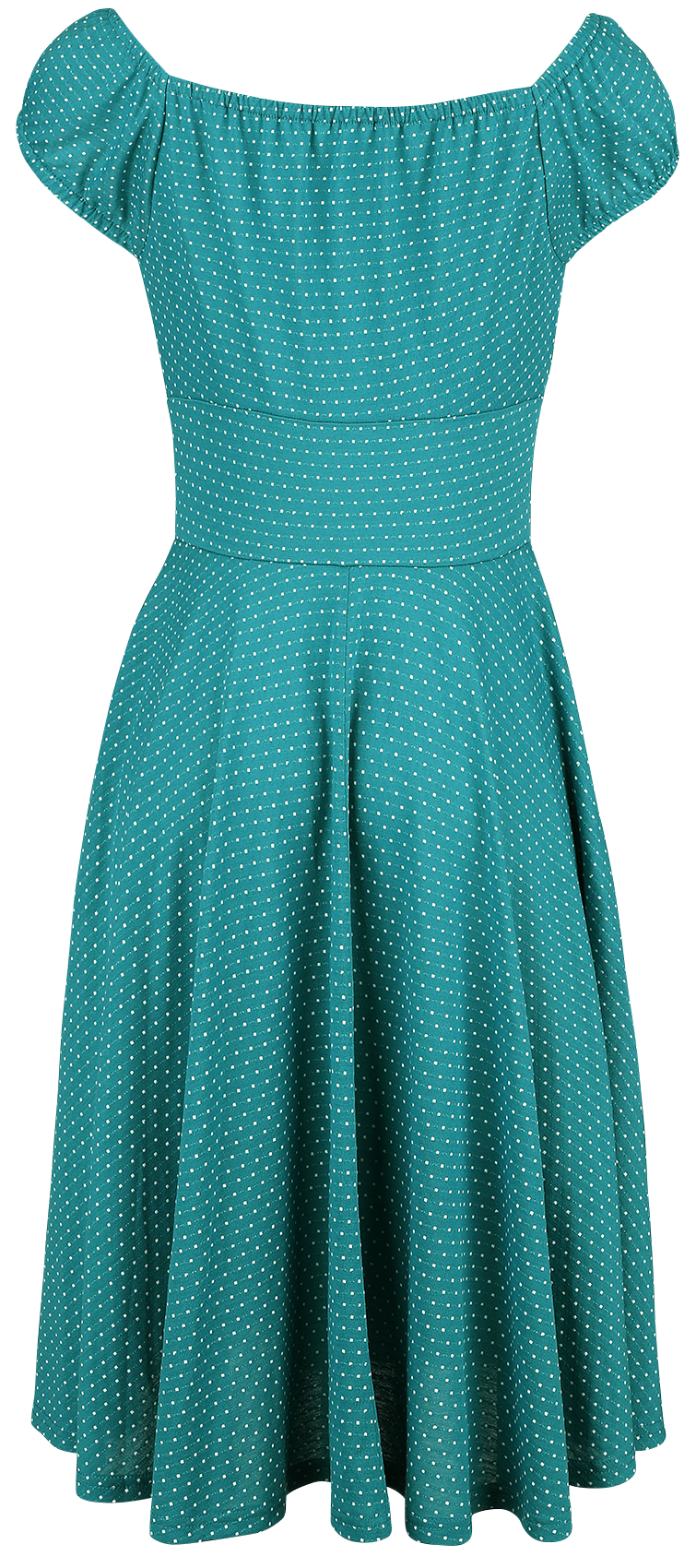 Robe mi-longue Rockabilly de Voodoo Vixen - Robe Plissée Tessy Verte - XS à 4XL - pour Femme - pétrole - Voodoo Vixen - View 2