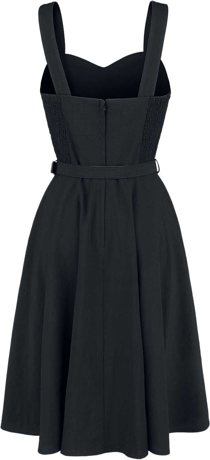 Robe courte Rockabilly de Voodoo Vixen - Robe Dos-Nu Frenchie Évasée - S à 4XL - pour Femme - noir - Voodoo Vixen - View 2