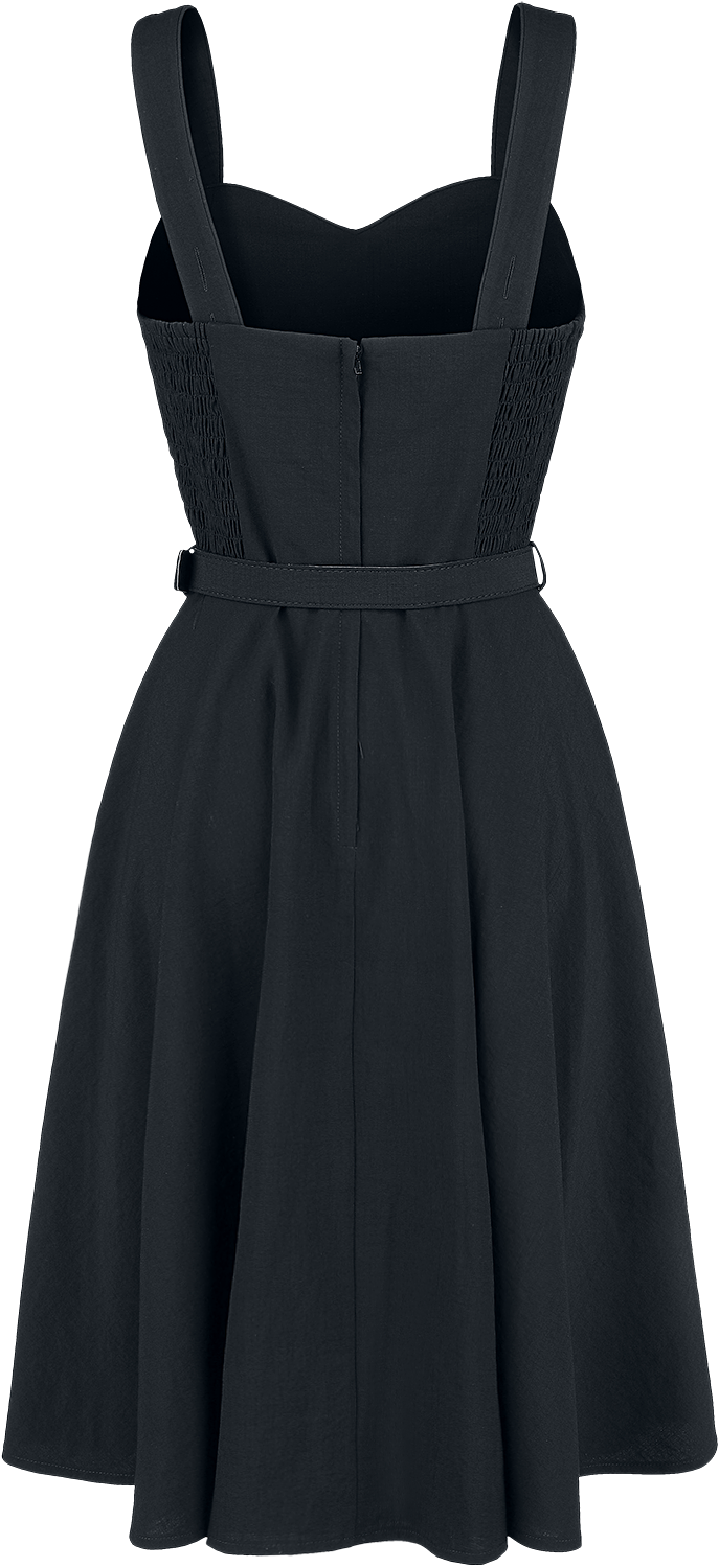 Robe courte Rockabilly de Voodoo Vixen - Robe Dos-Nu Frenchie Évasée - S à 4XL - pour Femme - noir - Voodoo Vixen - View 2