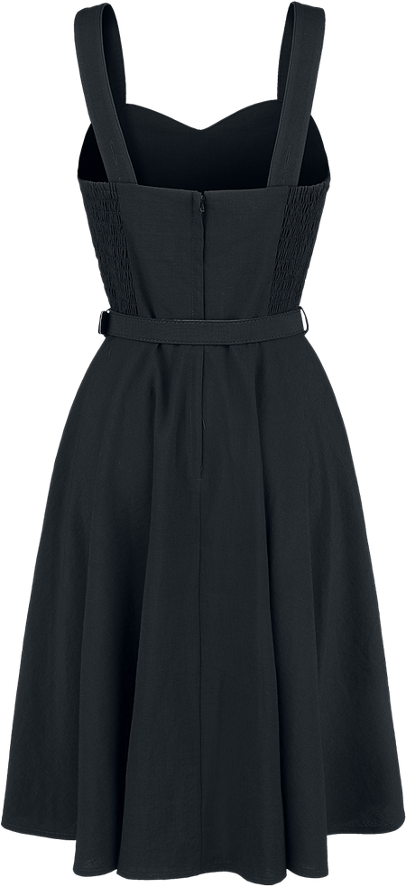 Robe courte Rockabilly de Voodoo Vixen - Robe Dos-Nu Frenchie Évasée - S à 4XL - pour Femme - noir - Voodoo Vixen - View 2