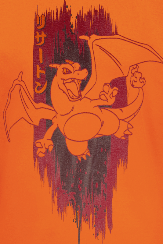 T-Shirt Manches courtes Gaming de Pokémon - Dracaufeu - S à XXL - pour Homme - orange - Pokémon - View 2