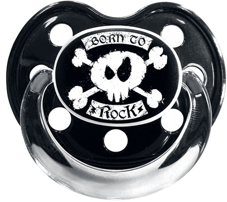 Tétine Fun de Metal Kids - pour les bébés - Born To Rock - pour filles & garçonse - noir - Metal Kids