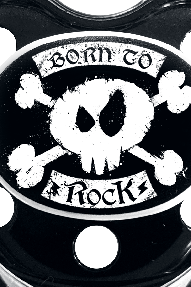 Tétine Fun de Metal Kids - pour les bébés - Born To Rock - pour filles & garçonse - noir - Metal Kids - View 2