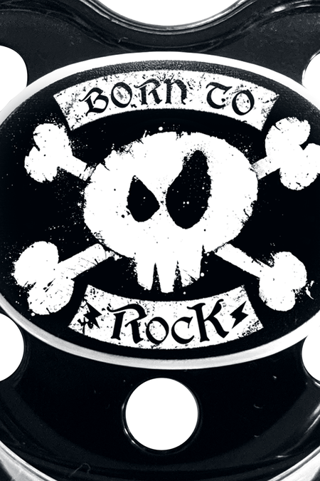 Tétine Fun de Metal Kids - pour les bébés - Born To Rock - pour filles & garçonse - noir - Metal Kids - View 2