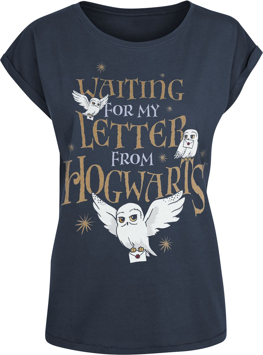 T-Shirt Manches courtes  de Harry Potter - Hogwarts Letter - XS à XXL - pour Femme - bleu foncé - Harry Potter