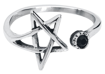 Bague Gothic de etNox - Pentagramm - pour Femme - couleur argent - etNox