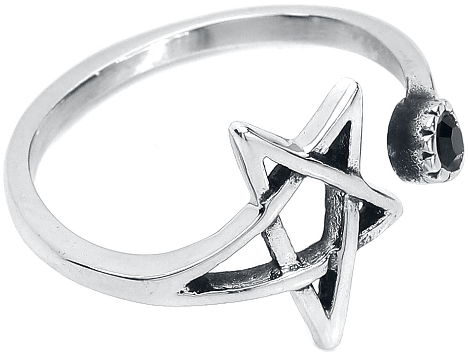 Bague Gothic de etNox - Pentagramm - pour Femme - couleur argent - etNox - View 2