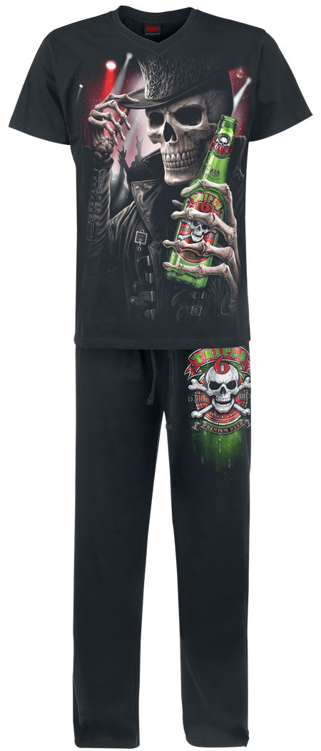 Pyjama Gothic de Spiral - Triple 6 - S à XXL - pour Homme - noir - Spiral - View 2