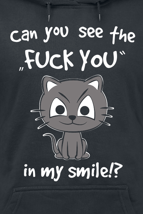 Sweat-shirt à capuche Fun de Tierisch - Can You See The Fuck You In My Smile!? - XS à XXL - pour Femme - noir - Tierisch - View 2