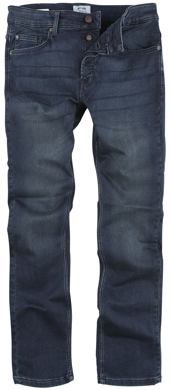 Jean  de ONLY and SONS - Loom Dark Blue Sweat PK 3631 - W30L30 à W36L34 - pour Homme - bleu foncé - ONLY and SONS