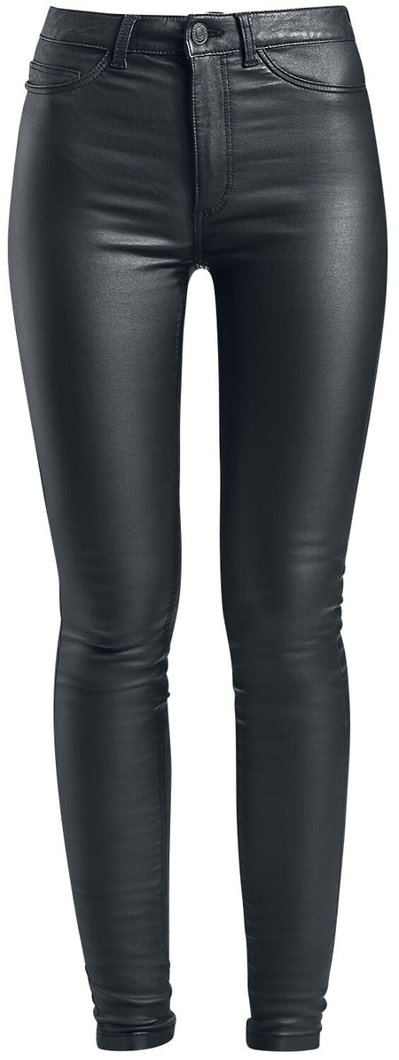 Jean  de Noisy May - Pantalon Vernis Skinny Taille Haute Callie - XS à XXL - pour Femme - noir - Noisy May