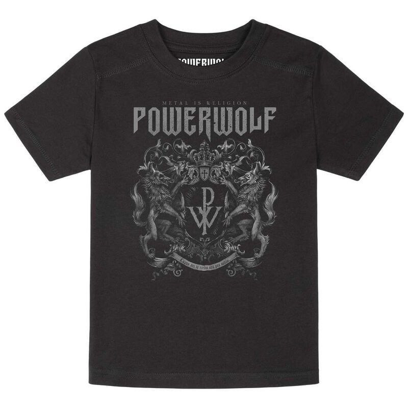 T-shirt  de Powerwolf - Metal-Kids - Crest - 92 à 164 - pour Enfants - noir - Powerwolf