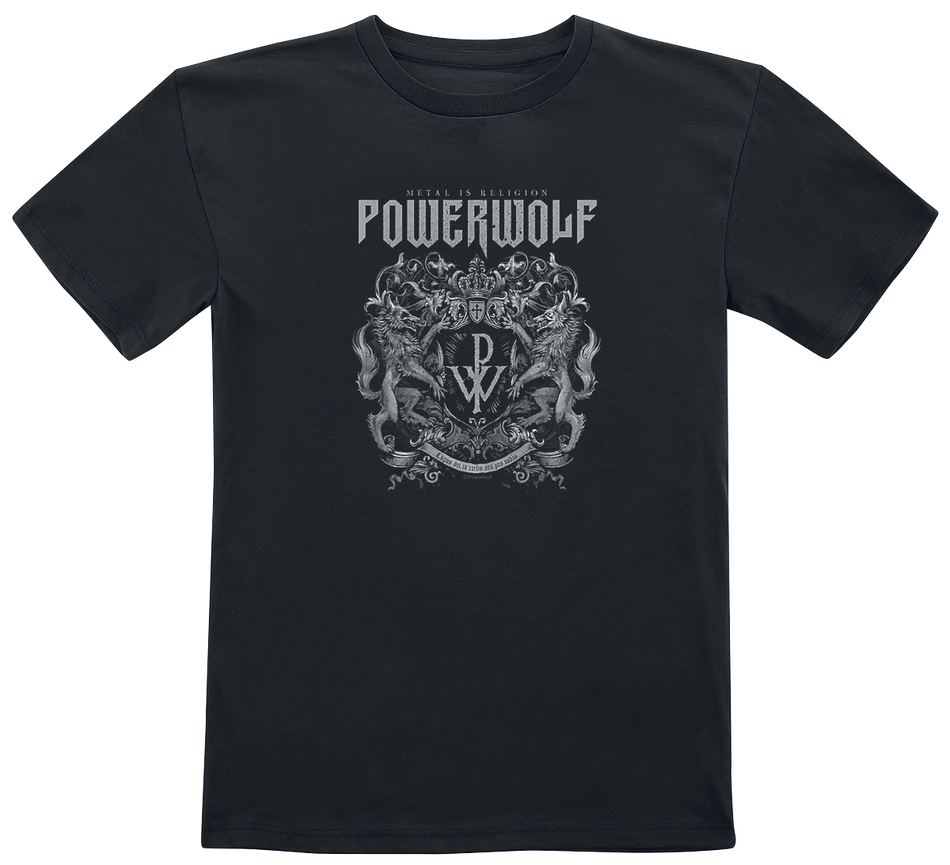 T-shirt  de Powerwolf - Metal-Kids - Crest - 92 à 164 - pour Enfants - noir - Powerwolf - View 2