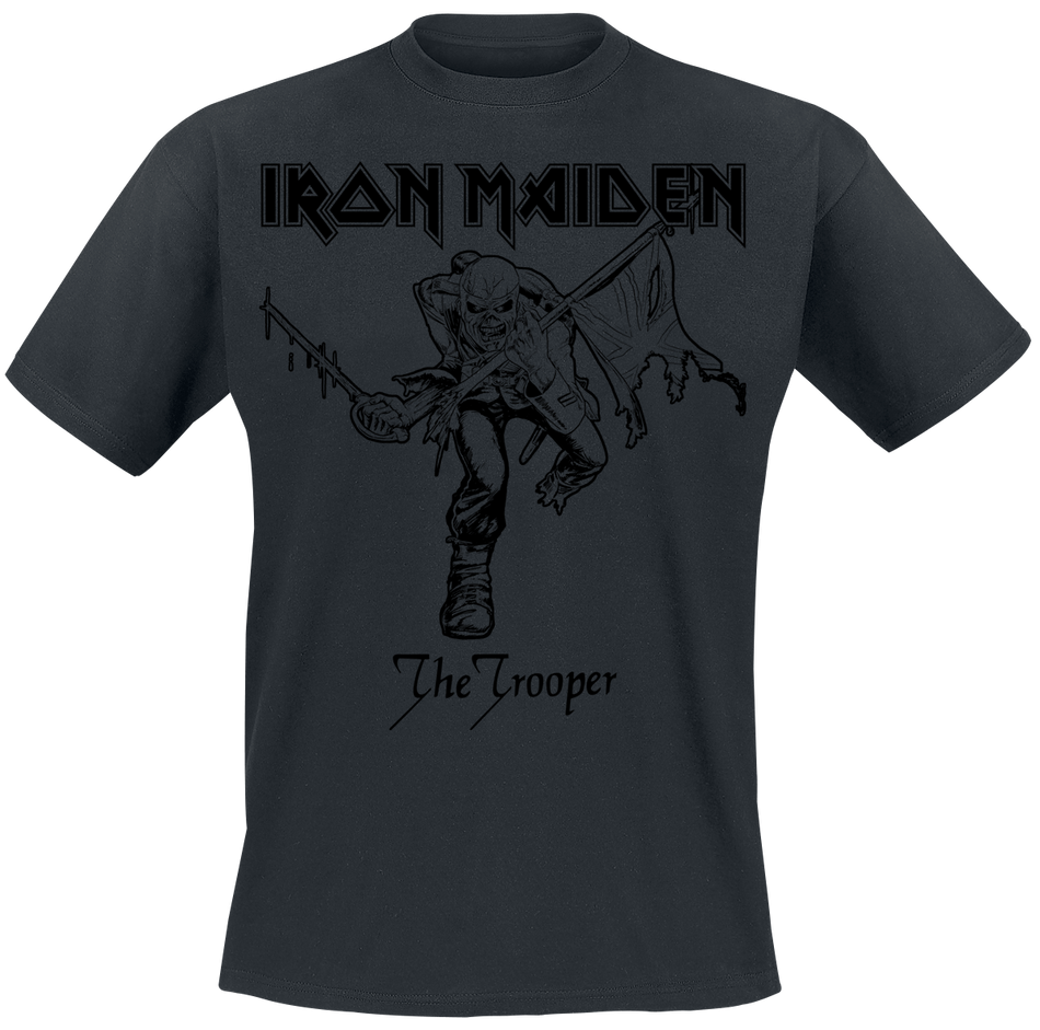 T-Shirt Manches courtes  de Iron Maiden - Trooper - Doppelpack - S à XXL - pour Homme - noir/blanc - Iron Maiden - View 2