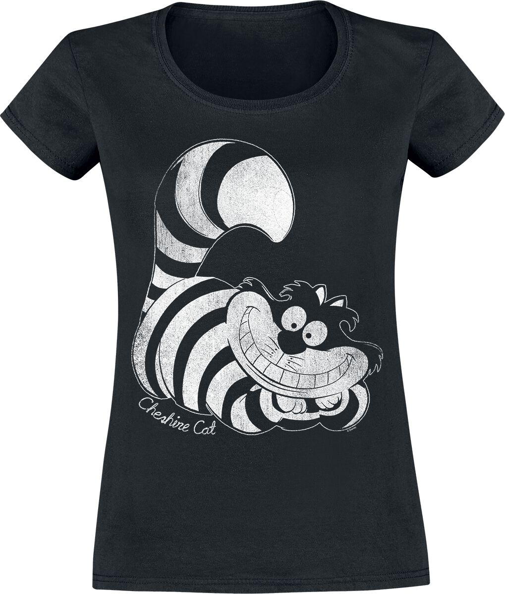 T-Shirt Manches courtes Disney de Alice Au Pays Des Merveilles - Le Chat Du Cheshire - S à XXL - pour Femme - noir - Alice Au Pays Des Merveilles