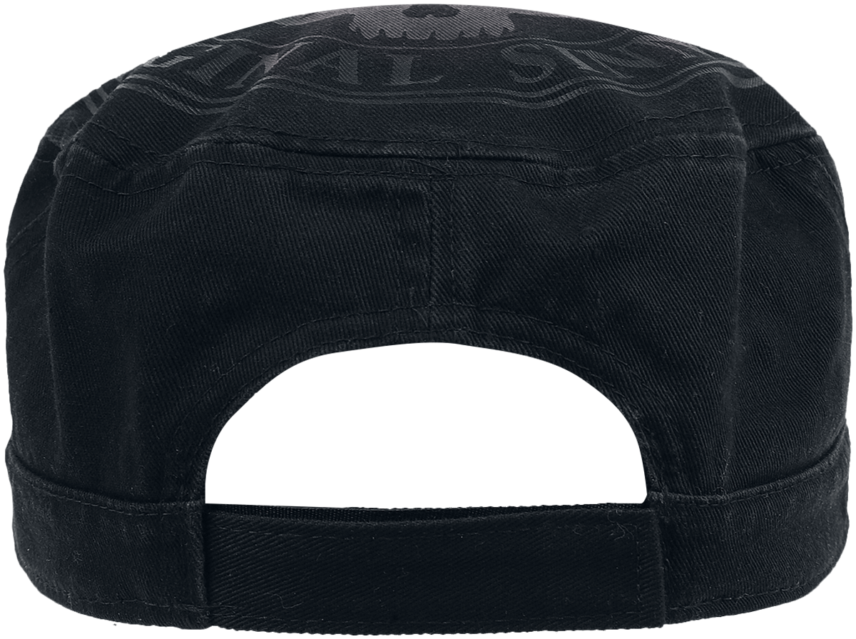 Casquette  de Rock Rebel by EMP - Casquette Militaire Noire Avec Imprimé, Patchs & Clous - pour Homme - noir - Rock Rebel by EMP - View 2