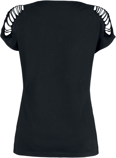 T-Shirt Manches courtes  de RED by EMP - T-Shirt Noir Avec Découpes Sur Les Manches - S à XXL - pour Femme - noir - RED by EMP - View 2