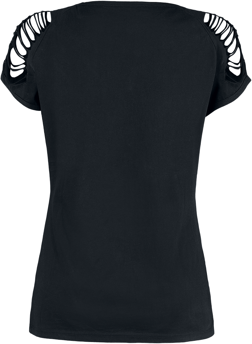 T-Shirt Manches courtes  de RED by EMP - T-Shirt Noir Avec Découpes Sur Les Manches - S à XXL - pour Femme - noir - RED by EMP - View 2