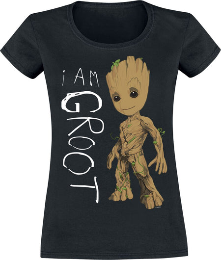 T-Shirt Manches courtes Disney de Les Gardiens De La Galaxie - I Am Groot - S à XL - pour Femme - noir - Les Gardiens De La Galaxie