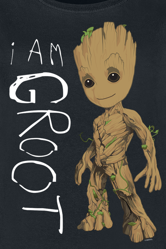 T-Shirt Manches courtes Disney de Les Gardiens De La Galaxie - I Am Groot - S à XL - pour Femme - noir - Les Gardiens De La Galaxie - View 2