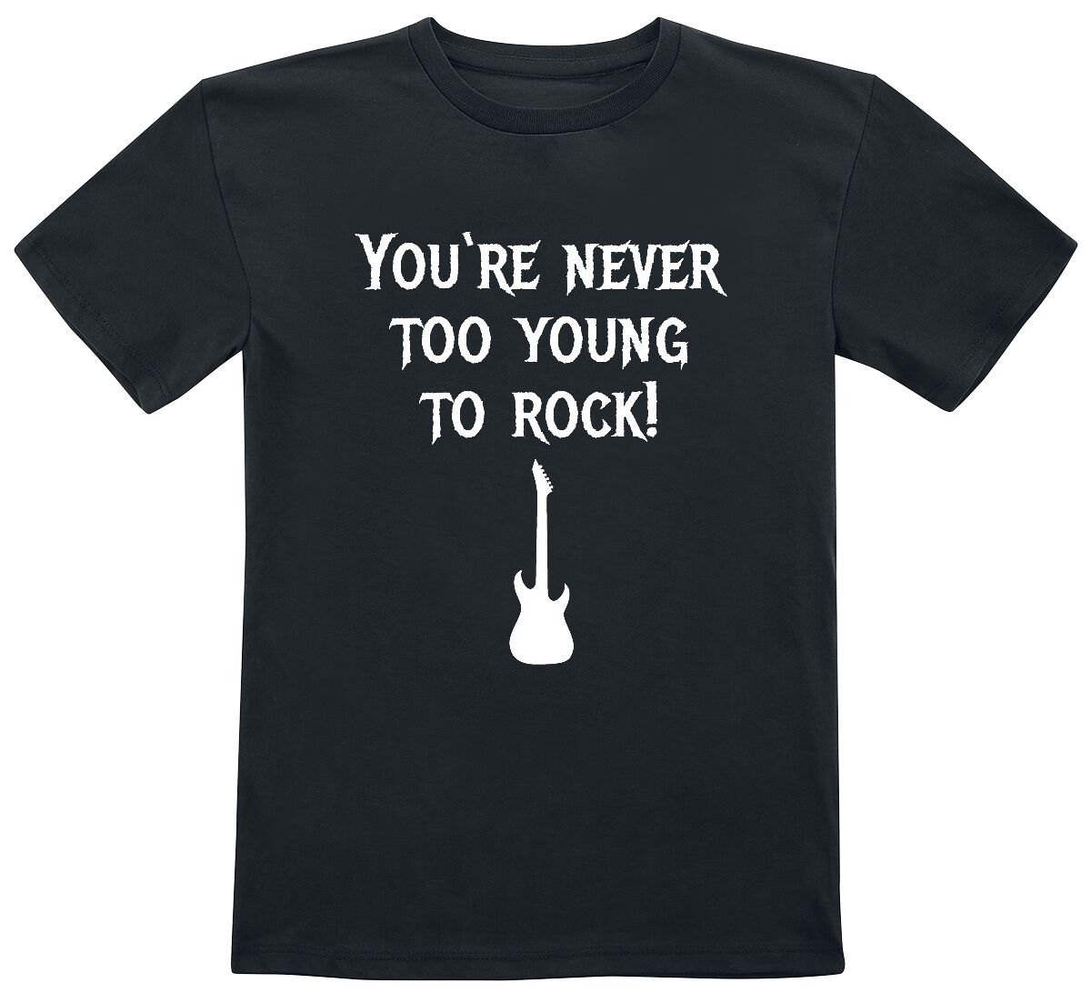 T-shirt Fun de Slogans - Kids - You're Never Too Young To Rock! - 104 à 164 - pour filles & garçonse - noir - Slogans