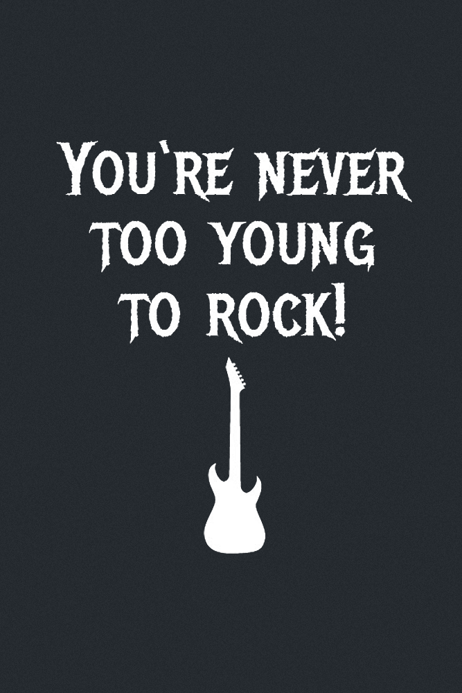 T-shirt Fun de Slogans - Kids - You're Never Too Young To Rock! - 104 à 164 - pour filles & garçonse - noir - Slogans - View 2