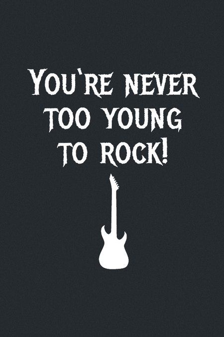T-shirt Fun de Slogans - Kids - You're Never Too Young To Rock! - 104 à 164 - pour filles & garçonse - noir - Slogans - View 2