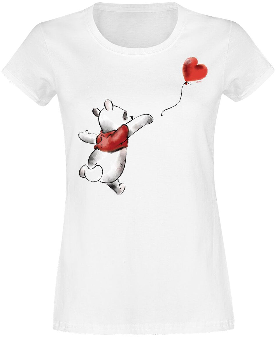 T-Shirt Manches courtes Disney de Winnie L'Ourson - Cœur - S à XXL - pour Femme - blanc - Winnie L'Ourson