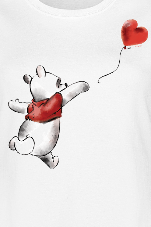 T-Shirt Manches courtes Disney de Winnie L'Ourson - Cœur - M à XXL - pour Femme - blanc - Winnie L'Ourson - View 2