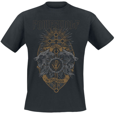 T-Shirt Manches courtes  de Powerwolf - Crest Wolves - S à XXL - pour Homme - noir - Powerwolf