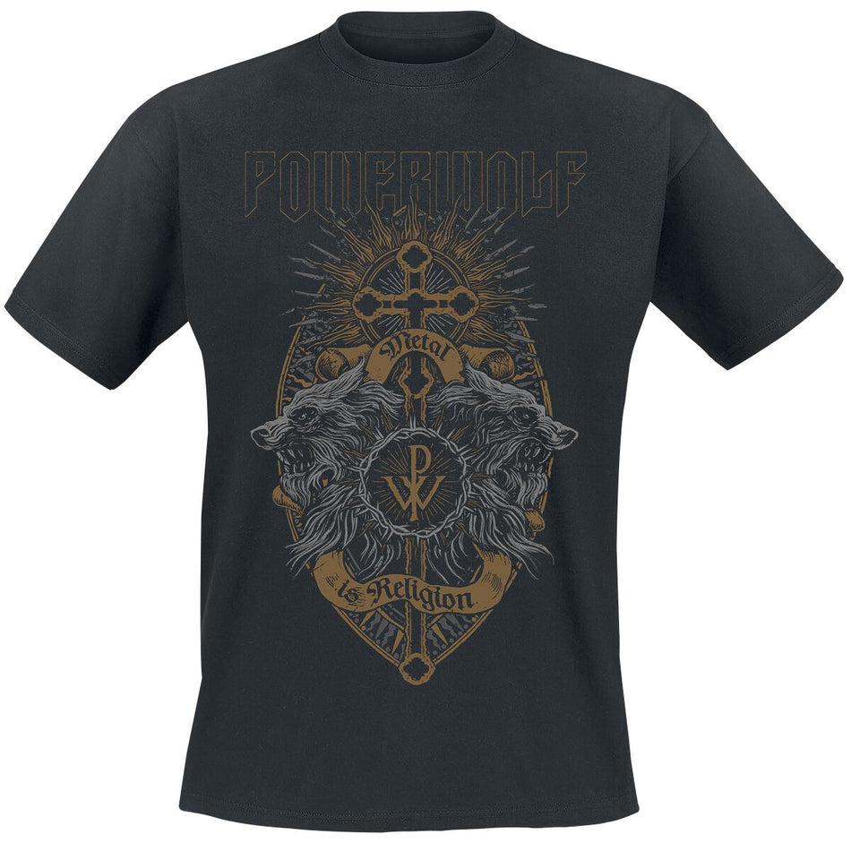 T-Shirt Manches courtes  de Powerwolf - Crest Wolves - S à XXL - pour Homme - noir - Powerwolf