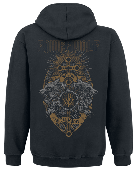 Sweat-shirt à capuche  de Powerwolf - Crest Wolves - S à XXL - pour Homme - noir - Powerwolf - View 2