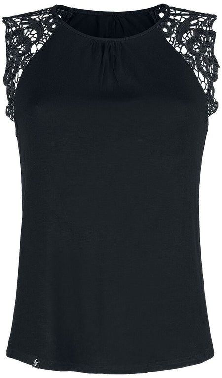 Top  de Forplay - Haut Manches Dentelle - S à XL - pour Femme - noir - Forplay