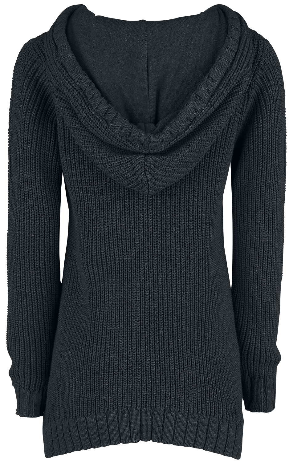 Pull tricoté  de Black Premium by EMP - Pull Tricoté Avec Capuche & Laçage - S à XXL - pour Femme - noir - Black Premium by EMP - View 2