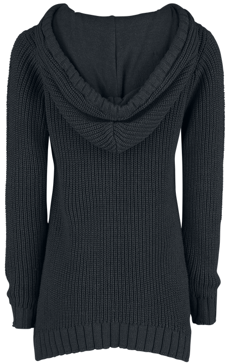 Pull tricoté  de Black Premium by EMP - Pull Tricoté Avec Capuche & Laçage - S à XXL - pour Femme - noir - Black Premium by EMP - View 2