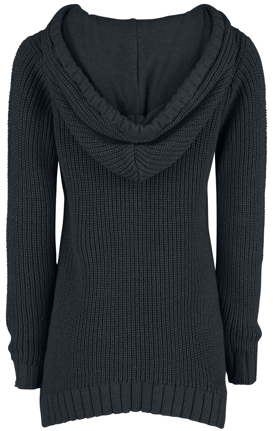 Pull tricoté  de Black Premium by EMP - Pull Tricoté Avec Capuche & Laçage - S à XXL - pour Femme - noir - Black Premium by EMP - View 2