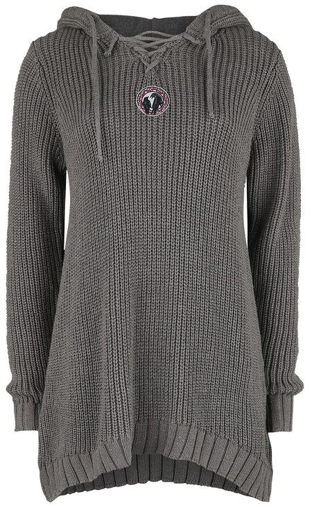 Pull tricoté  de Black Premium by EMP - Pull Tricoté Avec Capuche & Laçage - S à XXL - pour Femme - beige - Black Premium by EMP