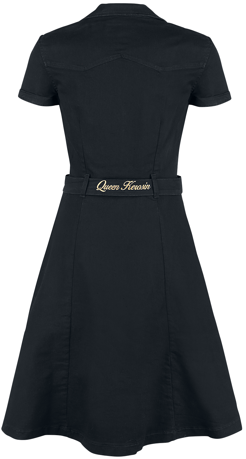 Robe mi-longue Rockabilly de Queen Kerosin - Robe Workwear - S à XXL - pour Femme - noir - Queen Kerosin - View 2