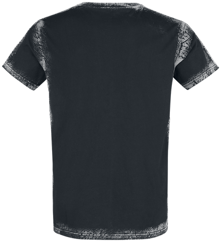 T-Shirt Manches courtes  de Rock Rebel by EMP - T-Shirt Noir Imprimé Frontal & Délavé - S à 5XL - pour Homme - noir - Rock Rebel by EMP - View 2