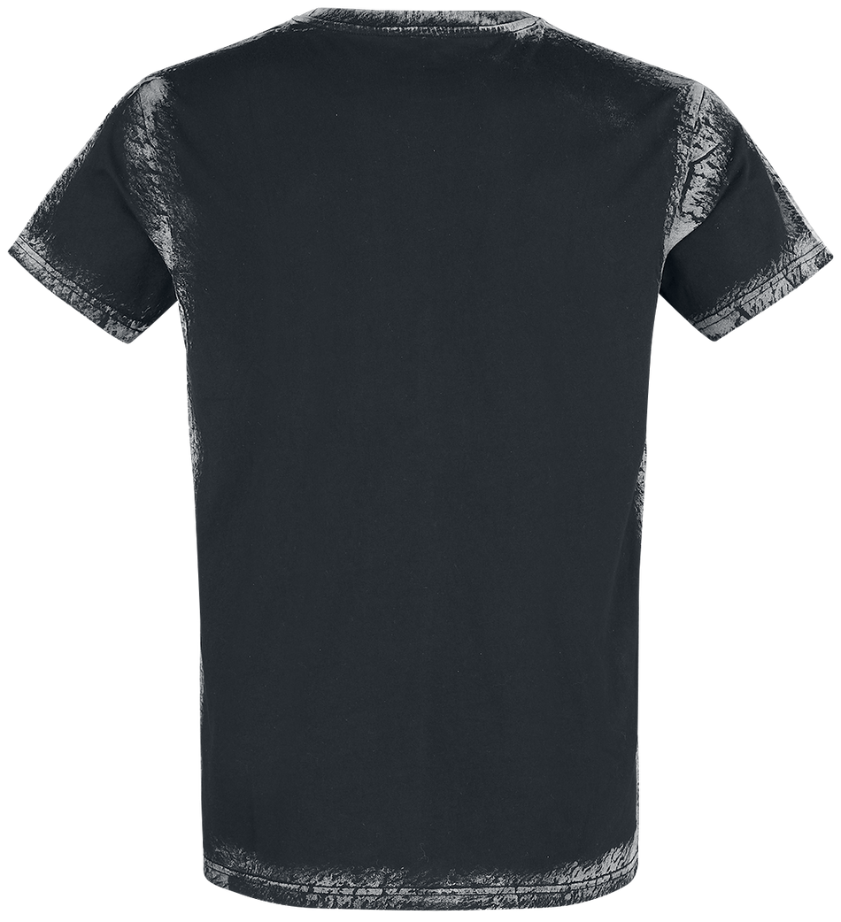 T-Shirt Manches courtes  de Rock Rebel by EMP - T-Shirt Noir Imprimé Frontal & Délavé - S à 5XL - pour Homme - noir - Rock Rebel by EMP - View 2