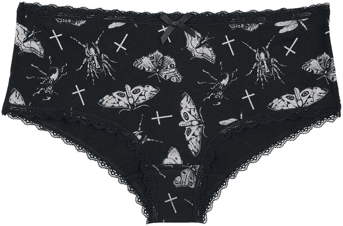 Lot de culottes Gothic de Gothicana by EMP - Lot De Culottes Noires Unies & Imprimées - S à XL - pour Femme - noir - Gothicana by EMP - View 2