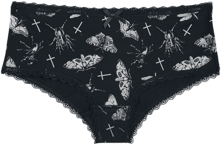 Lot de culottes Gothic de Gothicana by EMP - Lot De Culottes Noires Unies & Imprimées - S à XL - pour Femme - noir - Gothicana by EMP - View 2