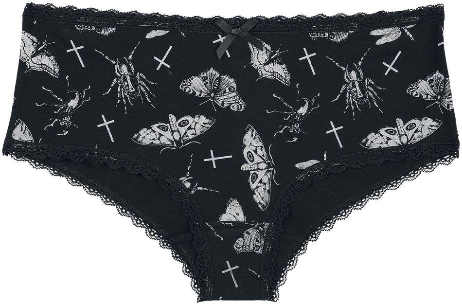 Lot de culottes Gothic de Gothicana by EMP - Lot De Culottes Noires Unies & Imprimées - S à XL - pour Femme - noir - Gothicana by EMP - View 2
