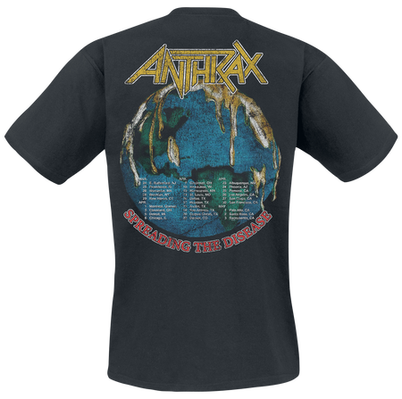 T-Shirt Manches courtes  de Anthrax - Spreading The Disease Vintage Tour - S à XXL - pour Homme - noir - Anthrax - View 2
