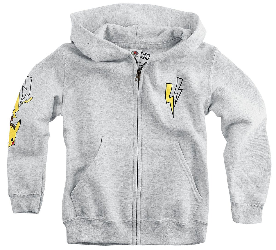 Veste à capuche Zippée Gaming de Pokémon - Enfants - Pikachu - Pokemon Trainer - 116 à 152 - pour filles & garçonse - gris chiné - Pokémon